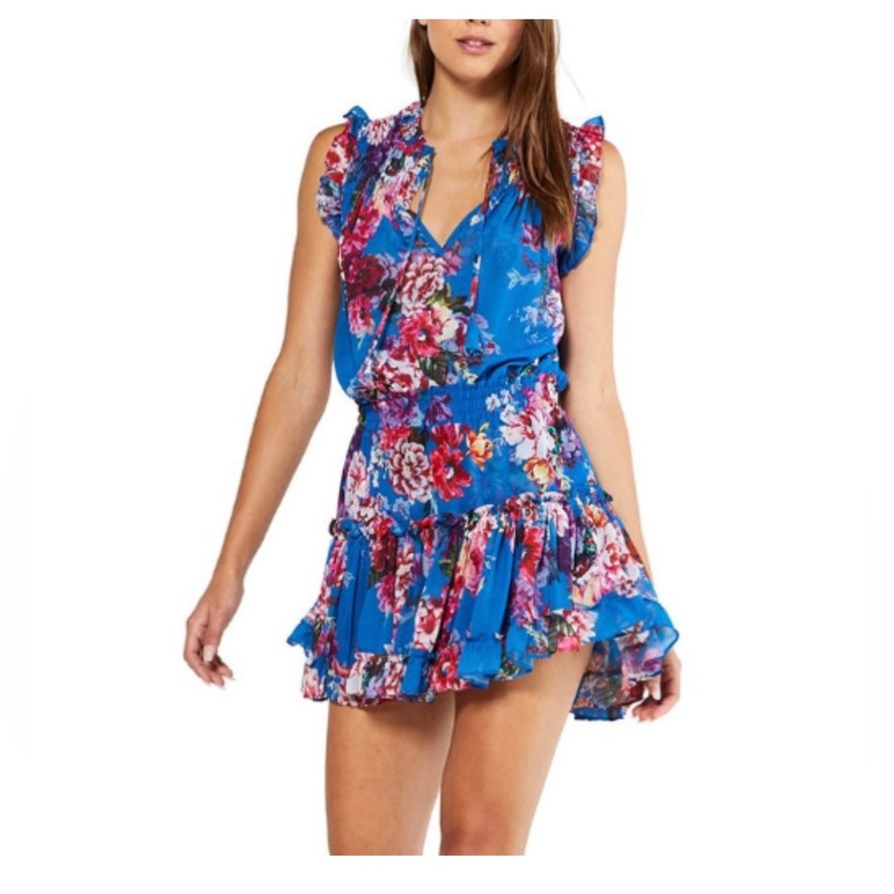New Misa blue flower sleeveless sundress (size Small)
